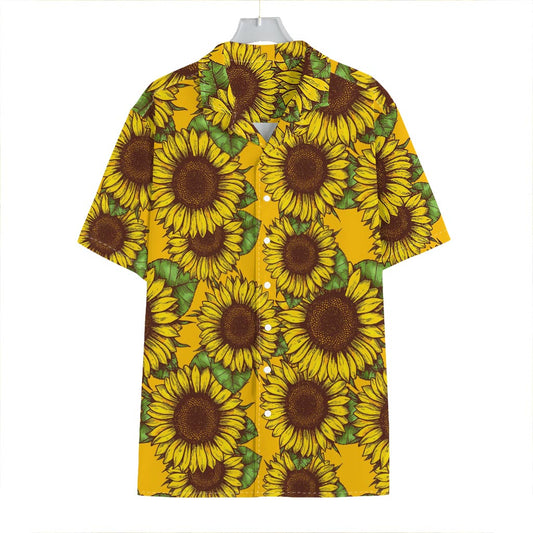 Classic Vintage Sunflower Pattern Print Hawaiian Shirt