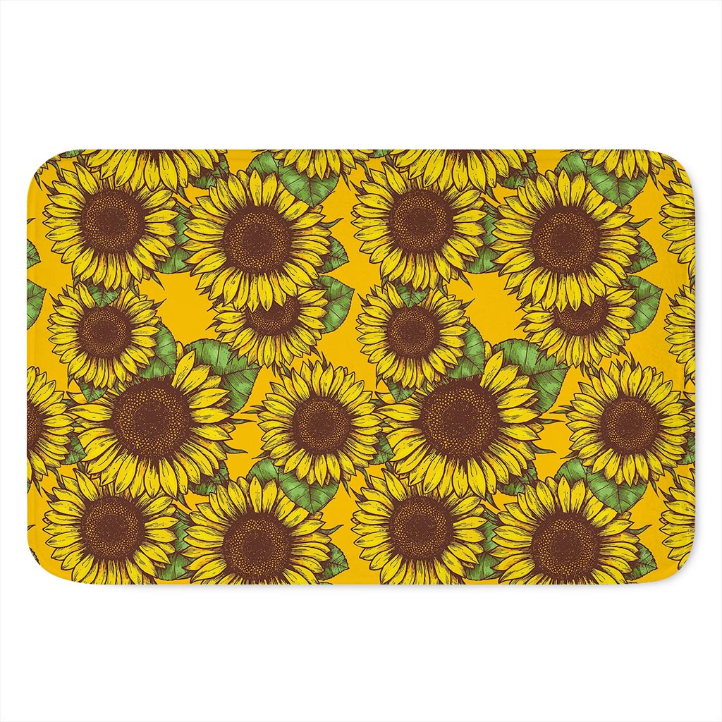 Classic Vintage Sunflower Pattern Print Indoor Door Mat