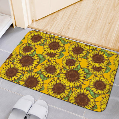 Classic Vintage Sunflower Pattern Print Indoor Door Mat