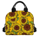 Classic Vintage Sunflower Pattern Print Insulated Lunch Bag