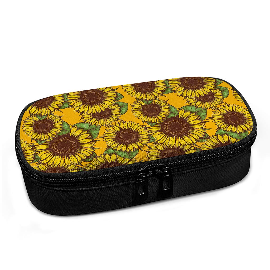 Classic Vintage Sunflower Pattern Print Insulin Cooler Travel Case