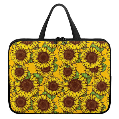 Classic Vintage Sunflower Pattern Print Laptop Sleeve With Handle