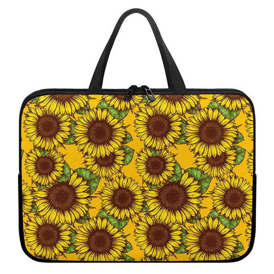 Classic Vintage Sunflower Pattern Print Laptop Sleeve With Handle
