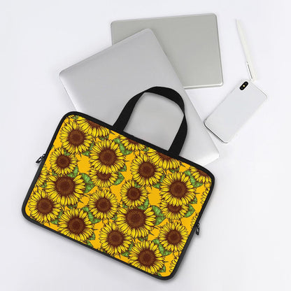 Classic Vintage Sunflower Pattern Print Laptop Sleeve With Handle