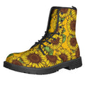 Classic Vintage Sunflower Pattern Print Lace-Up Boots