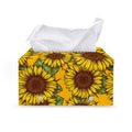Classic Vintage Sunflower Pattern Print Leather Tissue Box Cover