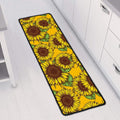 Classic Vintage Sunflower Pattern Print Long Kitchen Mat