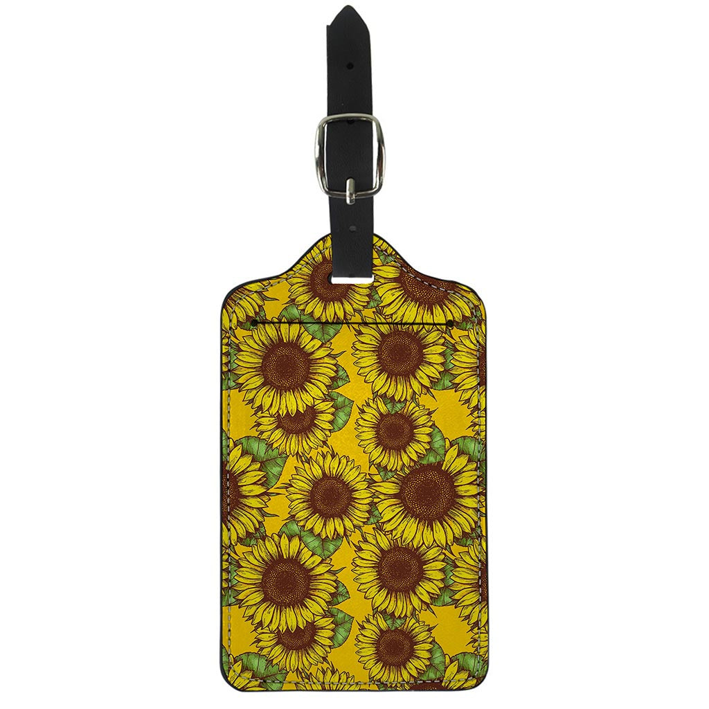 Classic Vintage Sunflower Pattern Print Luggage Tag