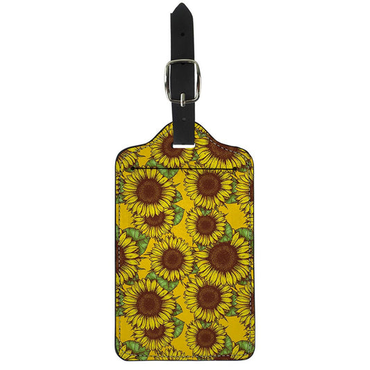 Classic Vintage Sunflower Pattern Print Luggage Tag