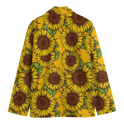 Classic Vintage Sunflower Pattern Print Men's Blazer