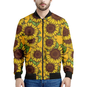 Classic Vintage Sunflower Pattern Print Men's Bomber Jacket