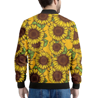 Classic Vintage Sunflower Pattern Print Men's Bomber Jacket