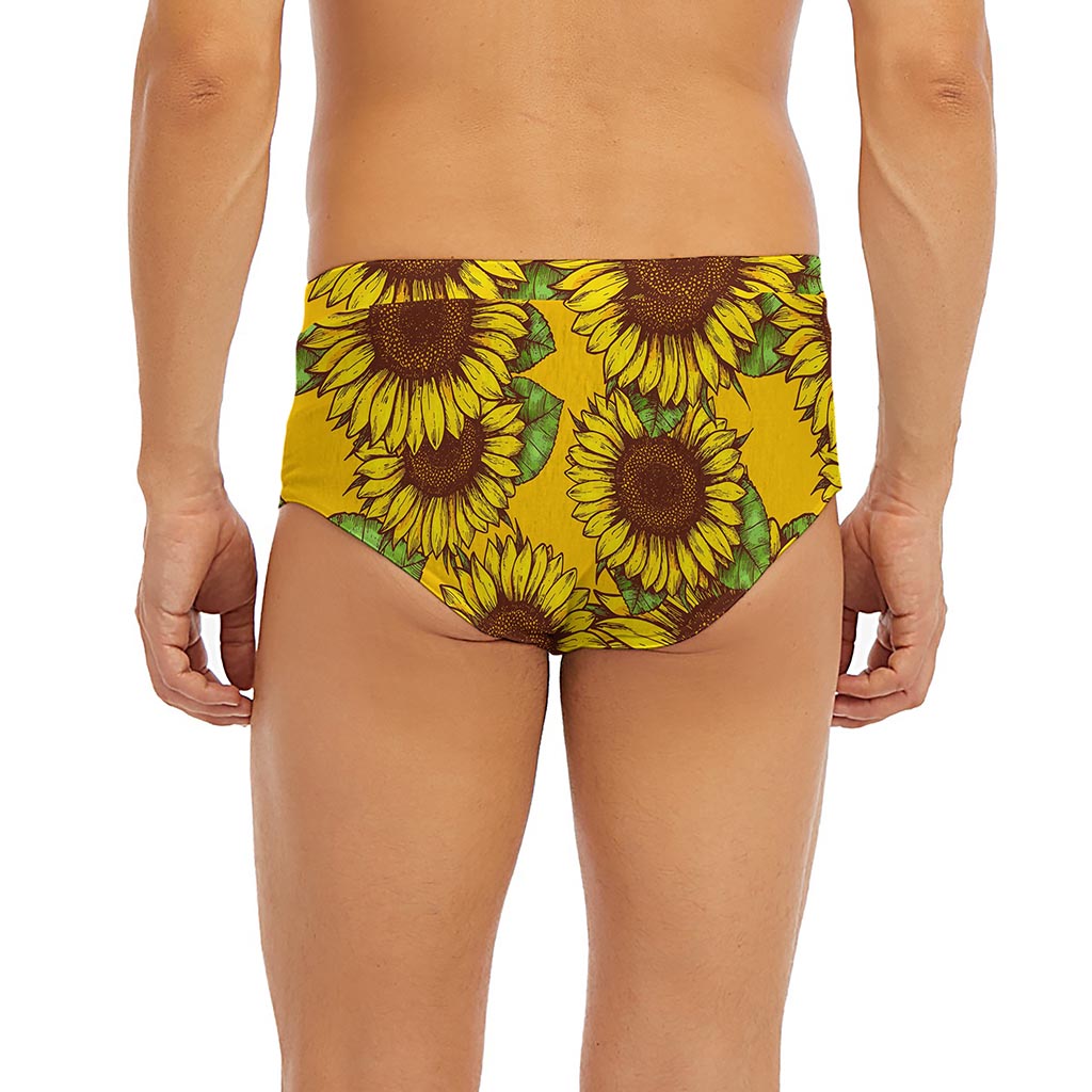 Classic Vintage Sunflower Pattern Print Men's Briefs