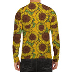 Classic Vintage Sunflower Pattern Print Men's Long Sleeve Rash Guard