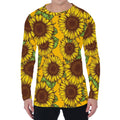 Classic Vintage Sunflower Pattern Print Men's Long Sleeve T-Shirt