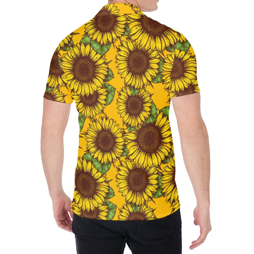 Classic Vintage Sunflower Pattern Print Men's Shirt