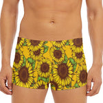 Classic Vintage Sunflower Pattern Print Men's Short Boxer Briefs