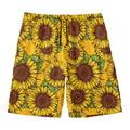 Classic Vintage Sunflower Pattern Print Men's Swim Trunks