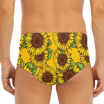 Classic Vintage Sunflower Pattern Print Men's Triangle Swim Briefs