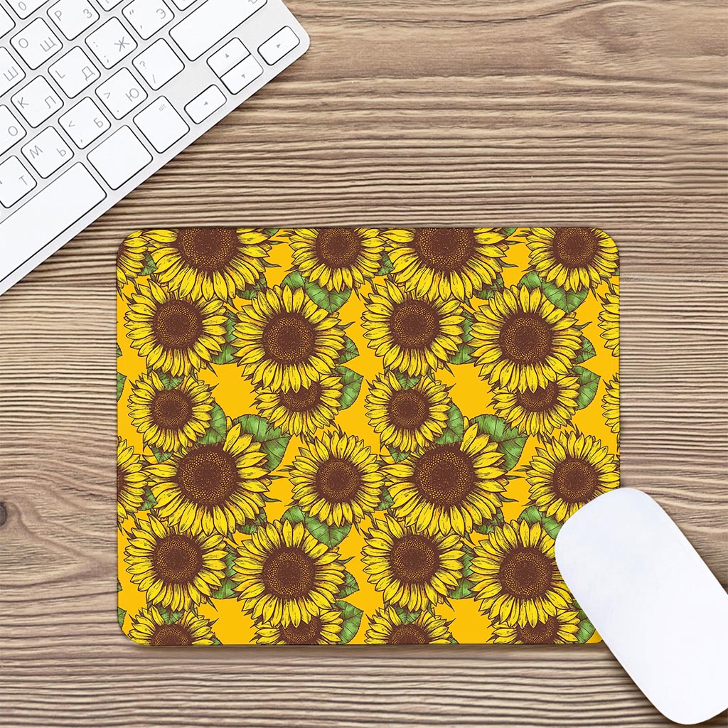 Classic Vintage Sunflower Pattern Print Mouse Pad