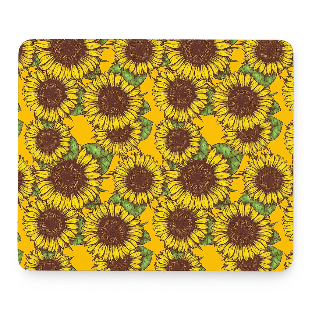 Classic Vintage Sunflower Pattern Print Mouse Pad