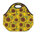Classic Vintage Sunflower Pattern Print Neoprene Lunch Bag