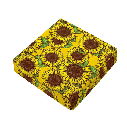 Classic Vintage Sunflower Pattern Print Outdoor Seat Cushion Cover