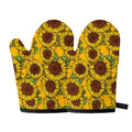 Classic Vintage Sunflower Pattern Print Oven Mitts