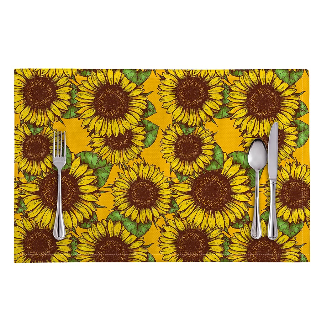 Classic Vintage Sunflower Pattern Print Placemat