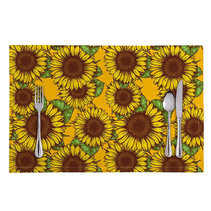 Classic Vintage Sunflower Pattern Print Placemat