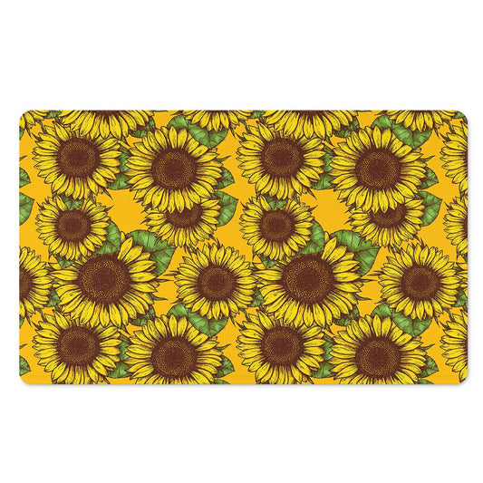 Classic Vintage Sunflower Pattern Print Polyester Doormat