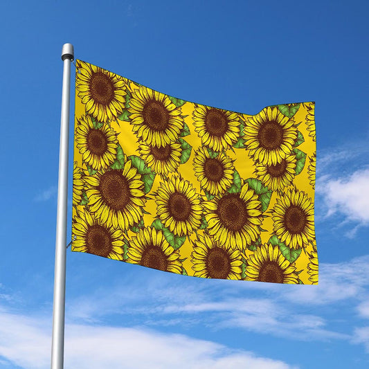Classic Vintage Sunflower Pattern Print Polyester Flag