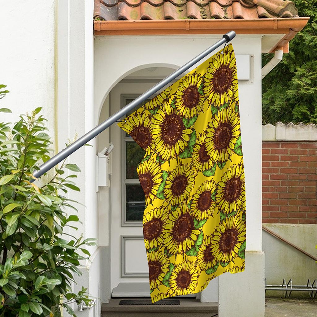 Classic Vintage Sunflower Pattern Print Polyester Flag