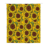 Classic Vintage Sunflower Pattern Print Polyester Shower Curtain