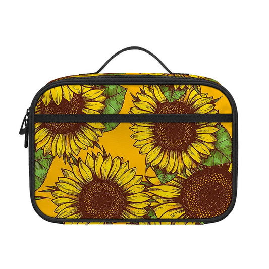 Classic Vintage Sunflower Pattern Print Portable Lunch Bag