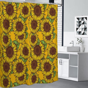 Classic Vintage Sunflower Pattern Print Premium Shower Curtain