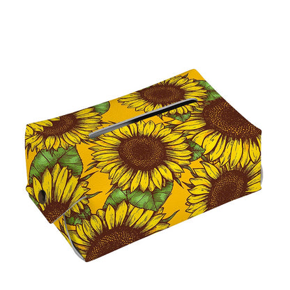 Classic Vintage Sunflower Pattern Print Rectangle Tissue Box Cover