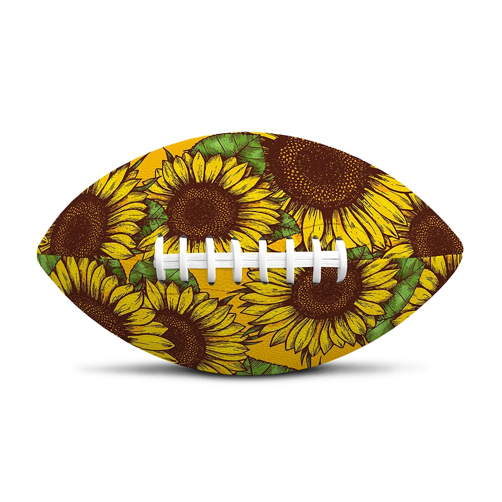 Classic Vintage Sunflower Pattern Print Rugby Ball