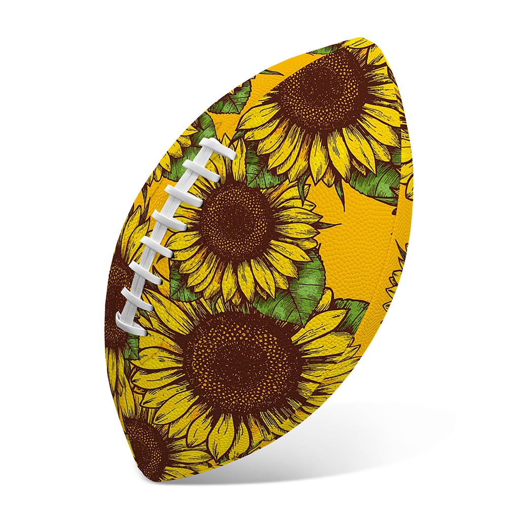 Classic Vintage Sunflower Pattern Print Rugby Ball