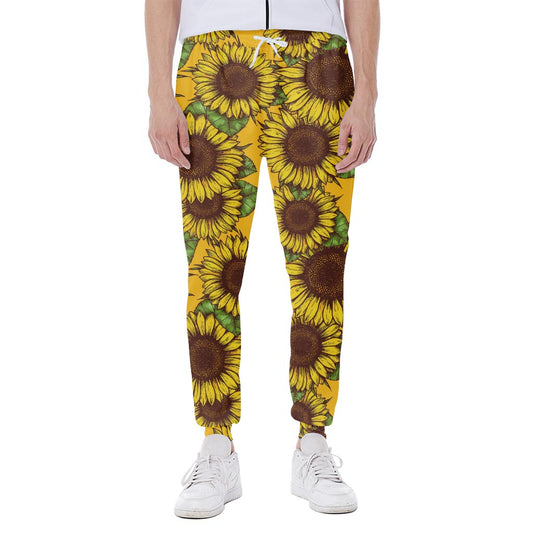 Classic Vintage Sunflower Pattern Print Scuba Joggers