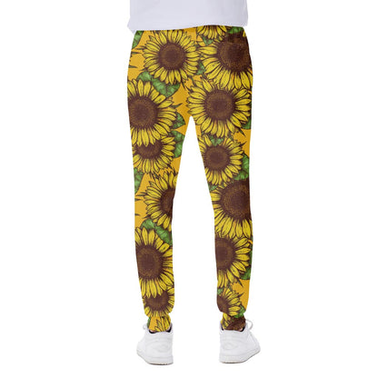Classic Vintage Sunflower Pattern Print Scuba Joggers