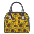 Classic Vintage Sunflower Pattern Print Shoulder Handbag