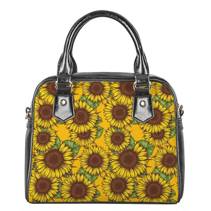 Classic Vintage Sunflower Pattern Print Shoulder Handbag