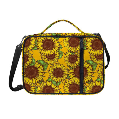 Classic Vintage Sunflower Pattern Print Shoulder Strap Bible Bag