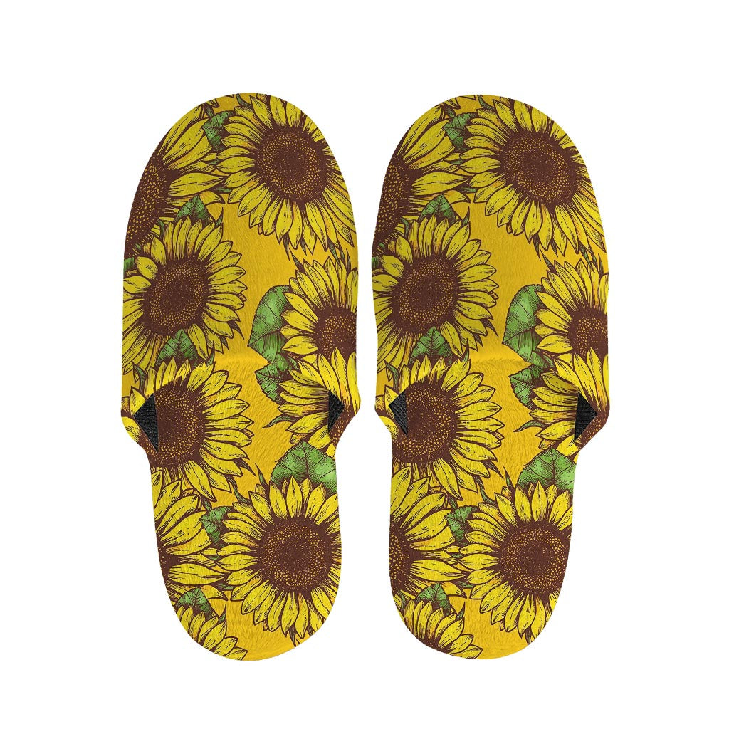 Classic Vintage Sunflower Pattern Print Slippers