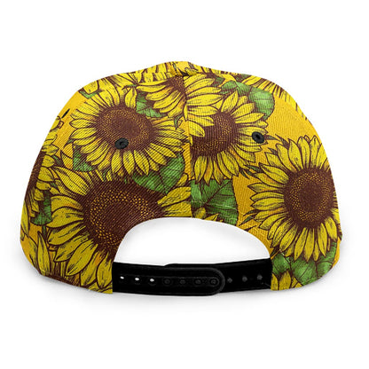 Classic Vintage Sunflower Pattern Print Snapback Cap