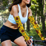 Classic Vintage Sunflower Pattern Print Sun Protection Arm Sleeves