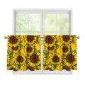 Classic Vintage Sunflower Pattern Print Tier Curtains