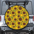 Classic Vintage Sunflower Pattern Print Tire Cover
