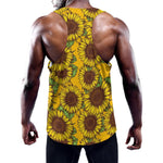 Classic Vintage Sunflower Pattern Print Training Tank Top